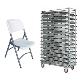 Pack 30 Chaises pliantes CLIKLIGHT® et chariot